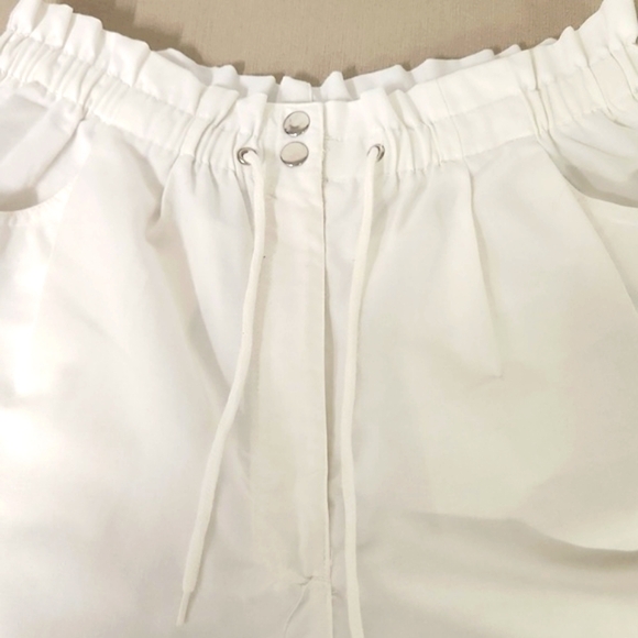 Women's White Drawstring Shorts 80s VINTAGE Size 12 - Picture 2 of 6